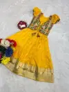 Ajd 8146 Soft Paithani Silk Kids Wear Gown With Coat Wholesale Suppliers In Mumbai